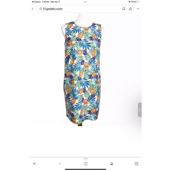 Tabitha Webb Tropical Pineapple Sheath Dress, 8 Summer preppy pockets beachy - Picture 10 of 11
